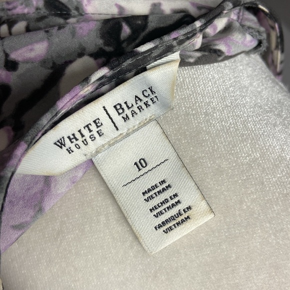 White House Black Market Sleeveless V-Neck Sundress Size 10 Pink Black casual - Picture 10 of 11